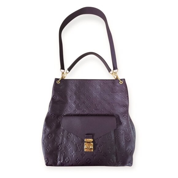 LOUIS VUITTON Metis Hobo Empreinte Leather Tote Shoulder Aubergine Purple LV Bag - Picture 2 of 16